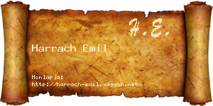 Harrach Emil névjegykártya